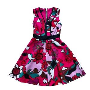 Ted Baker Floral Arilina Pinata Pipe Detail Skater Dress